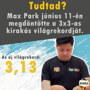 Max Park 3,13 Rubik kocka világrekord